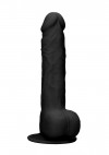 Черный фаллоимитатор Realistic Cock With Scrotum - 24 см. фото 1 — pink-kiss