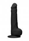 Черный фаллоимитатор Realistic Cock With Scrotum - 24 см. фото 3 — pink-kiss