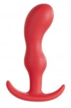 Красный плаг изогнутой формы - 12 см. фото 1 — pink-kiss