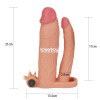 Телесная насадка-удлинитель на пенис с анальным стимулятором и вибрацией фото 3 — pink-kiss