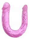 Двухголовый розовый фаллоимитатор - 29,8 см. фото 1 — pink-kiss