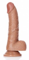 Телесный фаллоимитатор Curved Realistic Dildo Balls Suction Cup 7 - 17 см. фото 4 — pink-kiss