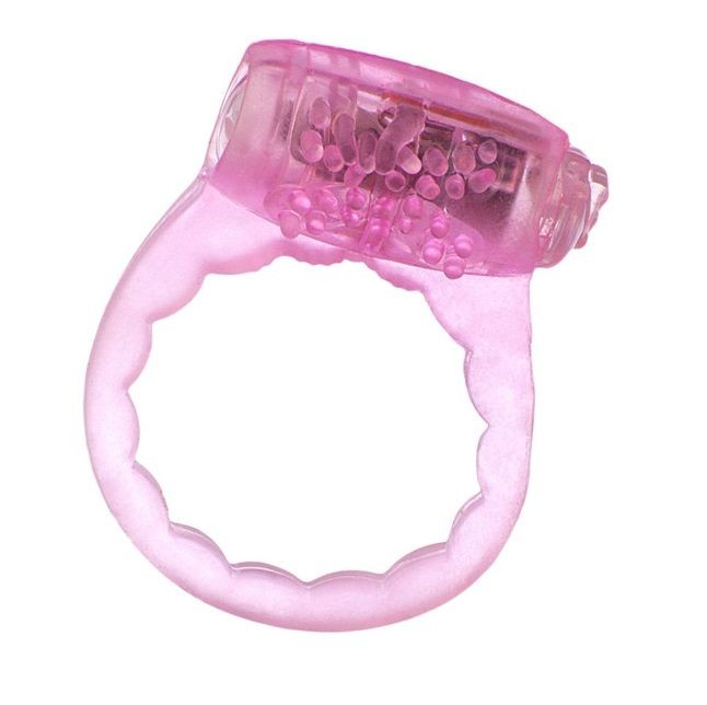 Тонкое розовое эрекционное кольцо с вибратором фото 1 — pink-kiss