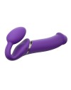 Фиолетовый безремневой вибрострапон Silicone Bendable Strap-On - size XL фото 2 — pink-kiss