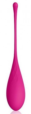 Ярко-розовый тяжелый каплевидный вагинальный шарик со шнурком фото 1 — pink-kiss