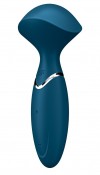 Синий вибромассажер Mini Wand-er - 16 см. фото 1 — pink-kiss