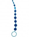 Голубая анальная цепочка Beads of Pleasure - 30 см. фото 2 — pink-kiss