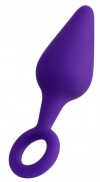Фиолетовая анальная втулка Bung с петелькой - 11,5 см. фото 1 — pink-kiss