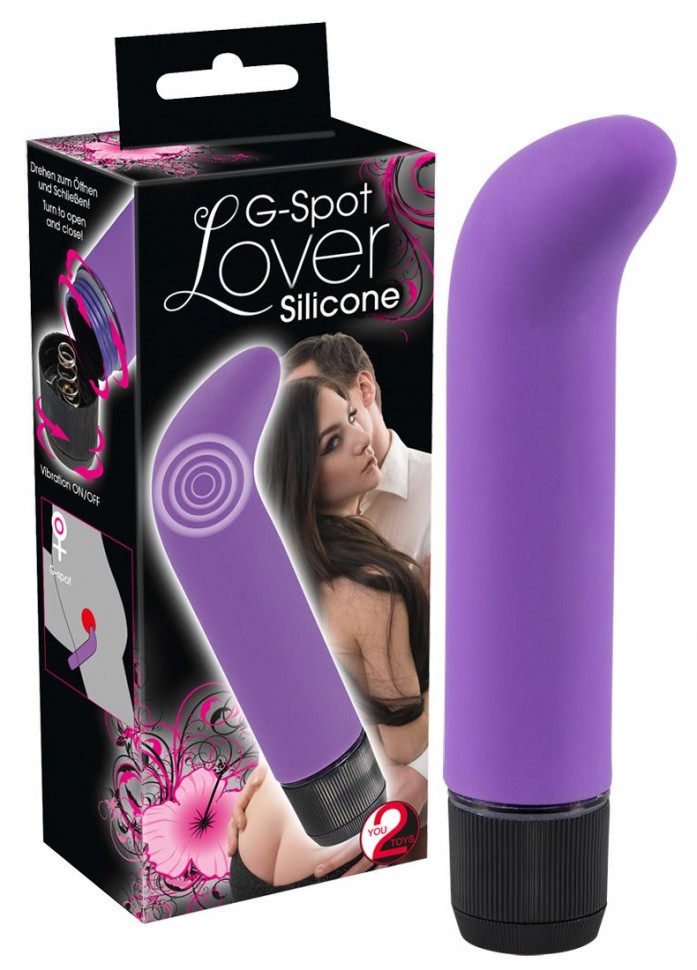Фиолетовый вибратор с загнутым кончиком G-Spot Lover - 14,5 см. фото 1 — pink-kiss