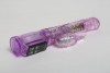Фиолетовый силиконовый вибратор с подвижной головкой в пупырышках - 21 см. фото 2 — pink-kiss