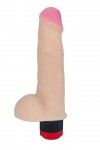 Реалистичный фаллоимитатор с вибрацией и мошонкой - 17 см. фото 1 — pink-kiss