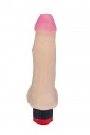 Реалистичный фаллоимитатор с вибрацией и мошонкой - 17 см. фото 2 — pink-kiss