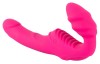 Розовый безремневой страпон с вибрацией фото 3 — pink-kiss