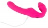 Розовый безремневой страпон с вибрацией фото 6 — pink-kiss