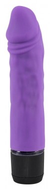 Фиолетовый вибратор-реалистик без мошонки - 14,5 см. фото 2 — pink-kiss