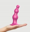 Розовый стимулятор-ёлочка Dildo Plug Beads Framboise Size M - 15 см. фото 2 — pink-kiss